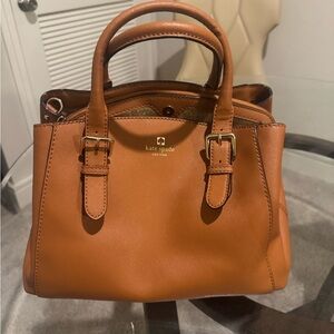 kate spade Cognac Brown Leather Satchel with Gold Hardware
